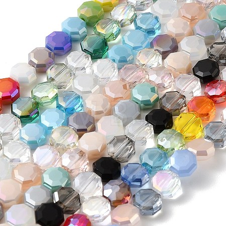 Electroplated Glass Beads Strands EGLA-A048-01A-1