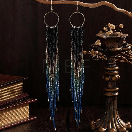 Bohemian Handmade Glass Seed Beads Dangle Earrings YY2599-1