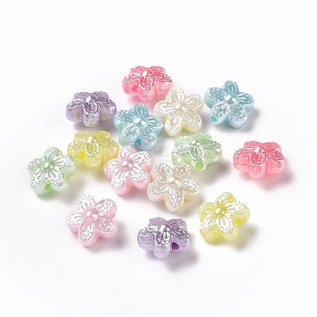 Imitation Pearl Acrylic Beads OACR-E013-28-1
