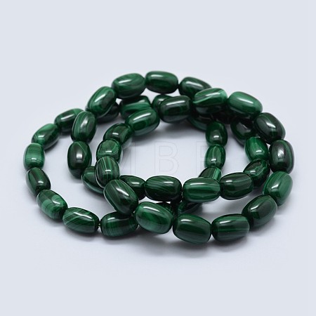 Natural Malachite Stretch Bracelets BJEW-F327-01-1