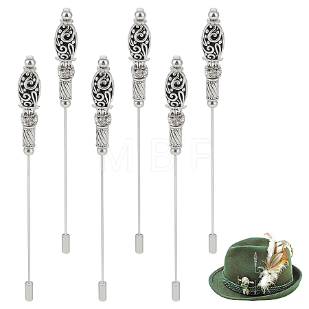 6Pcs Alloy & Brass Brooches AJEW-BC00033-1