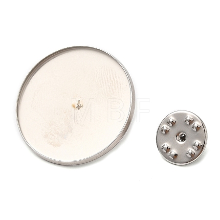 Non-Tarnish 304 Stainless Steel Brooch Findings STAS-R123-17E-P-1