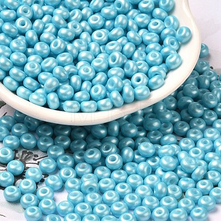 Baking Paint Luster Glass Seed Beads SEED-B001-04A-03-1