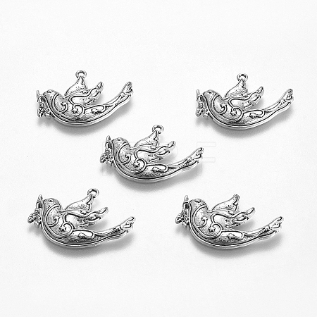 Tibetan Style Alloy Pendants X-TIBEP-GC128-AS-RS-1