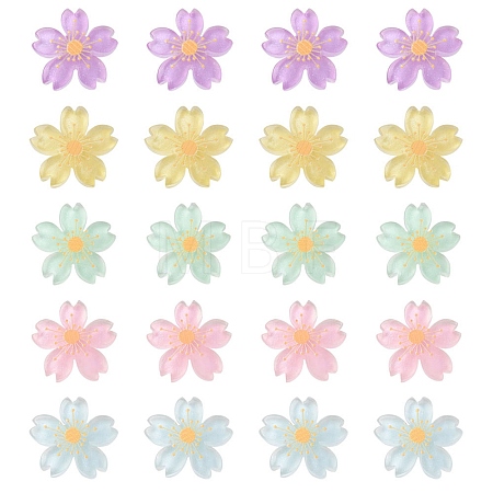 20Pcs 5 Colors Translucent Resin Cabochons OHAR-YW0001-01-1