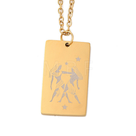Golden 202 Stainless Steel Constellation Pendants Necklaces NJEW-K380-02G-11-1