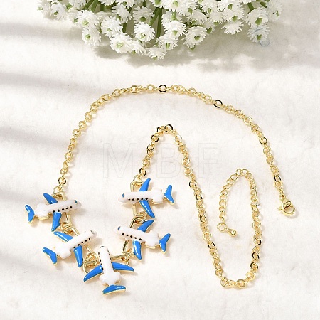 Brass Enamel Pendant Necklaces NJEW-B157-07G-01-1