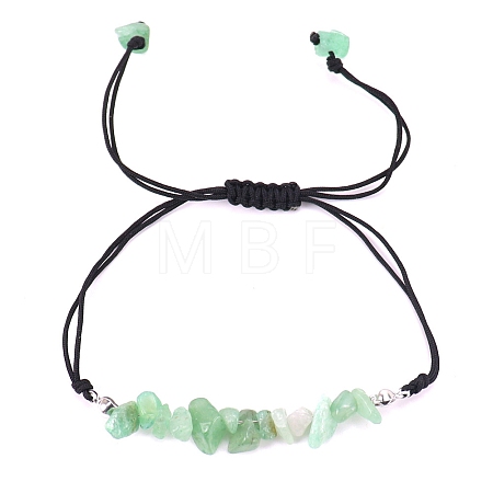Natural Green Aventurine Braided Bead Bracelets PW-WG14195-02-1