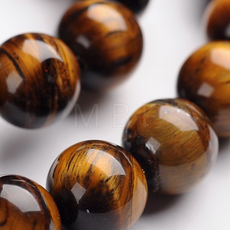 Round Natural Tiger Eye Gemstone Bead Strands G-J333-03-12mm-1