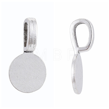 Tibetan Style Alloy Glue On Flat Pad Pendant Bails X-TIBEP-1124-AS-LF-1