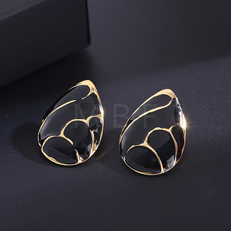 201 Stainless Steel Enamel Stud Earrings FS-WGE915E-03-1