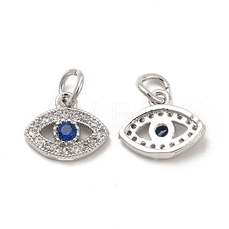Brass Micro Pave Cubic Zirconia Charms KK-E068-VB243-1