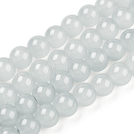 Baking Paint Imitation Jade Glass Round Bead Strands DGLA-Q021-6mm-43-1
