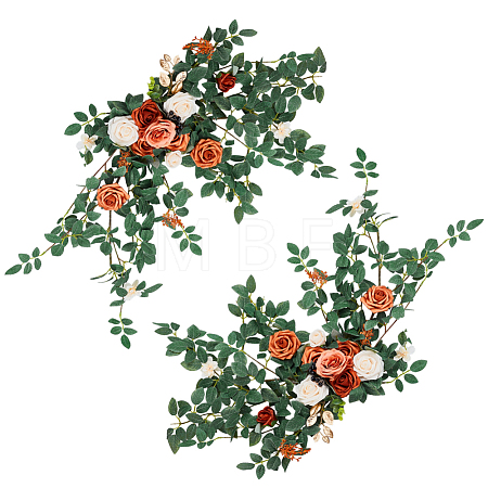 1 Set Plastic Artificial Flower & Leaf AJEW-GA0009-94-1