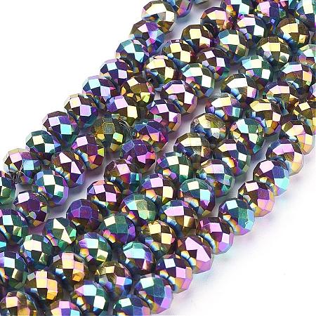 Electroplate Glass Beads Strands GR7X10MMY-M-1