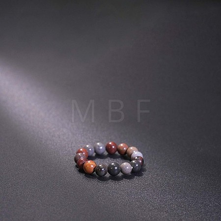 Natural Map Stone Stretchy Finger Rings FS-WG01730-46-1