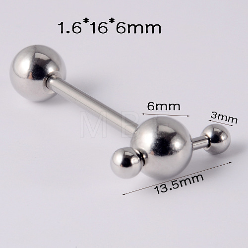 304 Stainless Steel Tongue Rings WG96350-07-1