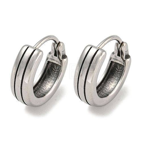 316 Surgical Stainless Steel Hoop Earrings EJEW-D096-23J-AS-1