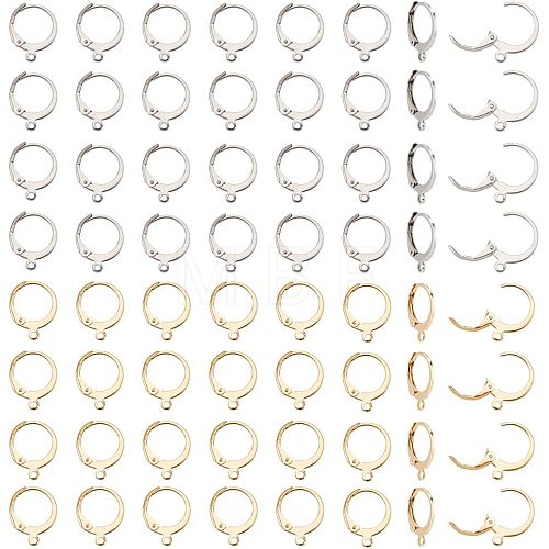  120Pcs 2 Style 304 Stainless Steel Leverback Earring Findings STAS-NB0001-54-1