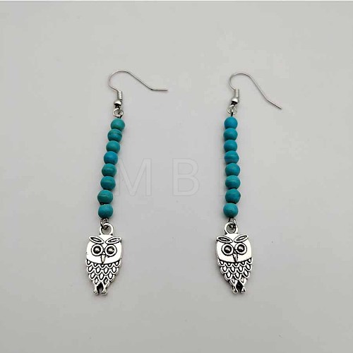 Bohemian Tassel Synthetic Turquoise & Alloy Dangle Earrings for Women RC4749-9-1