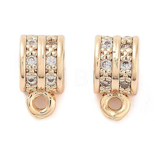 Brass Micro Pave Clear Cubic Zirconia Charms KK-U028-17G-1