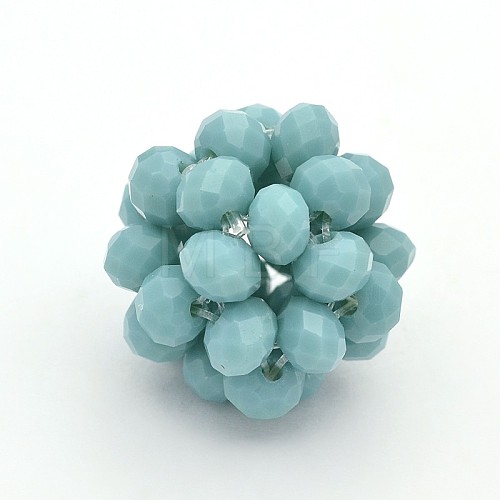 Imitation Jade Glass Round Woven Beads GLAA-A034-4mm-B01-1