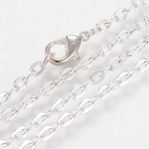 Iron Cable Chains Necklace Making MAK-R013-70cm-S-1