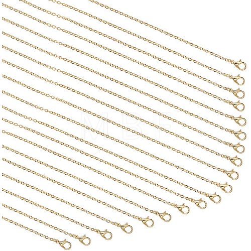 Brass Cable Chains Necklace Making MAK-PH0004-15-1
