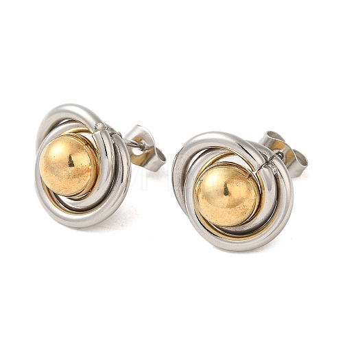 Ring & Round 304 Stainless Steel Stud Earrings for Women X-EJEW-U003-19-1