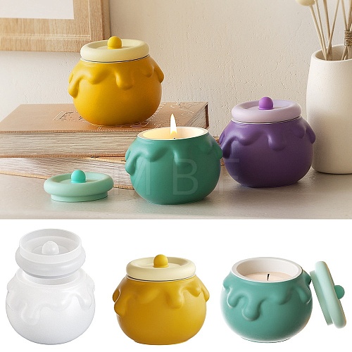 Honey Jar DIY Silicone Candle Holder Molds DIY-Q037-04-1