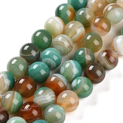 Natural Striped Agate/Banded Agate Beads Strands G-Z060-A01-C16-1