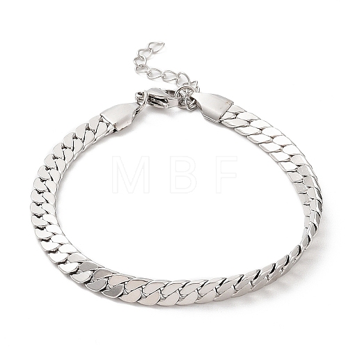 304 Stainless Steel Curb Chain Bracelet BJEW-K226-01B-P-1