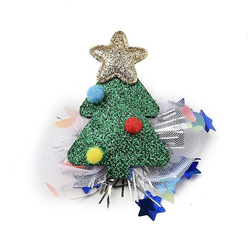 Christmas Theme Glitter Felt Fabric Alligator Hair Clip PHAR-U002-01F-1