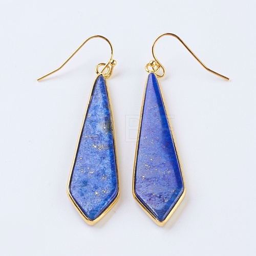 Natural Lapis Lazuli Dangle Earrings EJEW-P145-03B-1