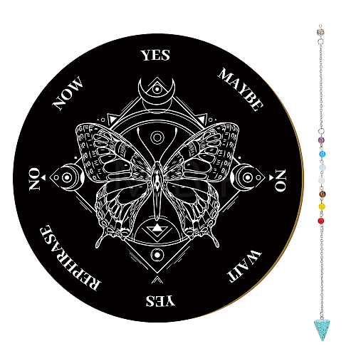 1Pc Chakra Gemstones Dowsing Pendulum Pendants FIND-CN0001-15L-1