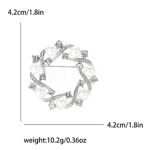 Alloy and Clear Glass Rhinestone Flower Garland Brooch PW-WGF0DFC-02-1