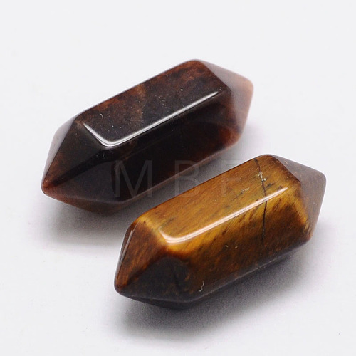 Faceted No Hole Natural Tiger Eye Beads X-G-K034-20mm-04-1