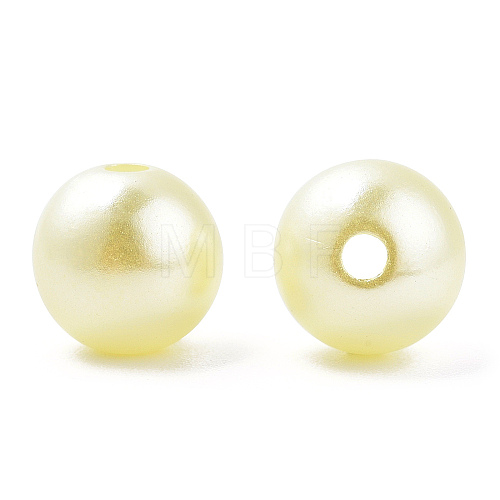 Spray Painted ABS Plastic Imitation Pearl Beads OACR-T015-05C-20-1