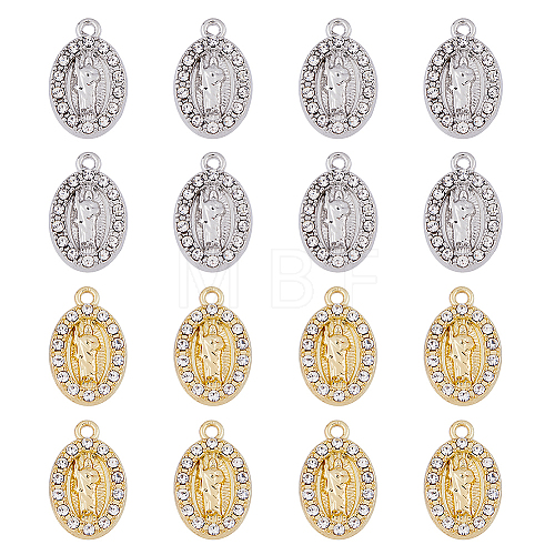 SUPERFINDINGS 20Pcs 2 Colors Alloy Micro Pave Cubic Zirconia Pendants FIND-FH0008-96-1