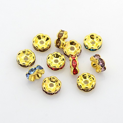 Brass Rhinestone Spacer Beads RSB030NFG-1