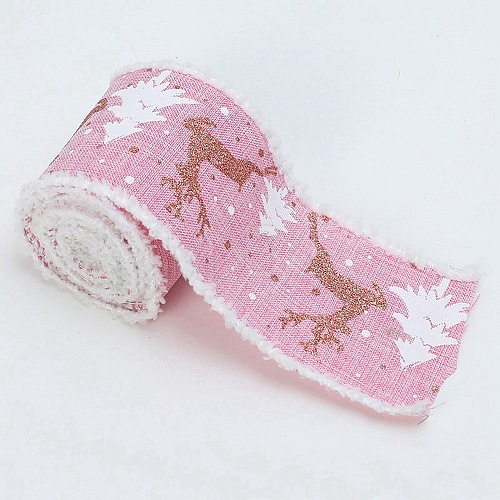 Christmas Theme Wired Linen Ribbon OCOR-G013-01A-1