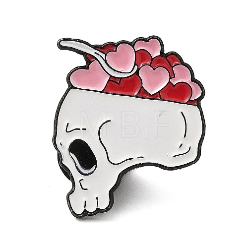 Skull Enamel Pins JEWB-K016-01C-EB-1