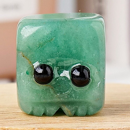 Natural Green Aventurine Carved Healing Cube Figurines PW-WG47986-01-1