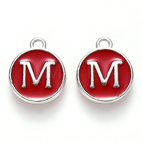 Platinum Plated Alloy Enamel Charms ENAM-S118-03M-P-1