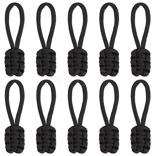 Gorgecraft 10Pcs Polyester Braided Replacement Zipper Puller Tabs FIND-GF0003-50B-1