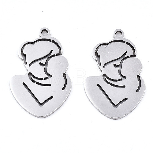 Mother's Day 201 Stainless Steel Pendants X-STAS-S081-036-1