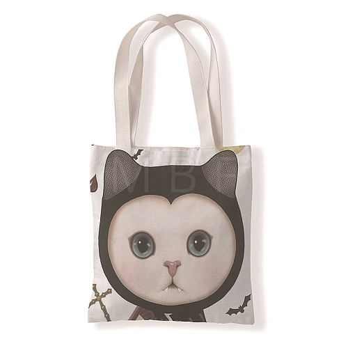 Cat Pattern Canvas Women's Tote Bags PW-WGA189E-20-1