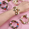 4Pcs 2 Colors Boho Multi-strand Irregular Synthetic Turquoise Beads Wrap Bracelet BJEW-PA0001-07-3