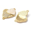 Rack Plating Brass Micro Pave Clear Cubic Zirconia Connector Charms KK-P268-20G-02-2