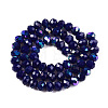 Electroplate Opaque Solid Color Glass Beads Strands EGLA-A044-P8mm-L07-3